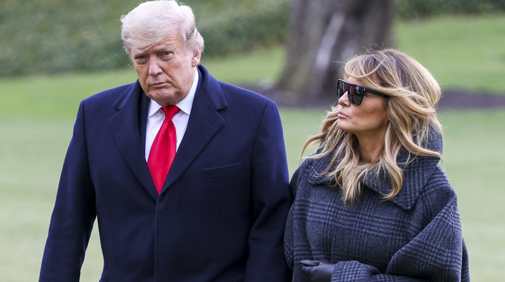 Donald and Melania Trump looking glum 