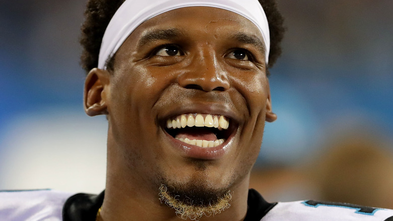 Cam Newton smiling