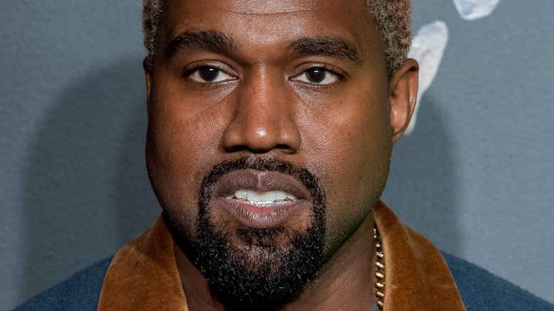 Kanye West with colored hair