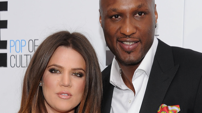 Khloe Kardashian Lamar Odom posing