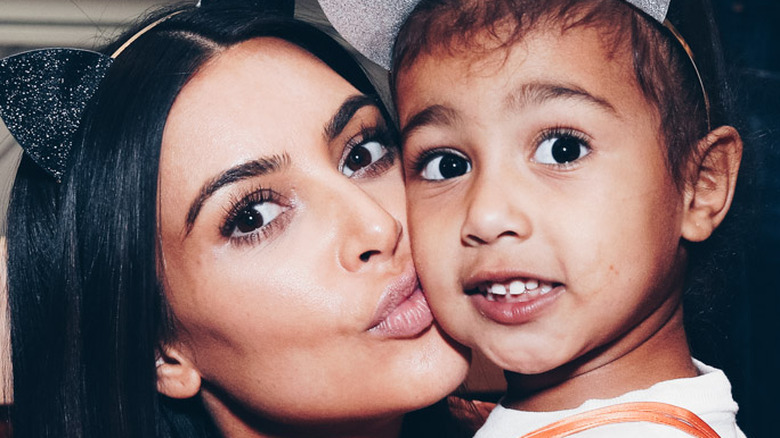 Kim Kardashian kissing North West