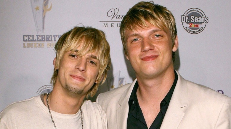 Aaron Carter Nick Carter smiling 