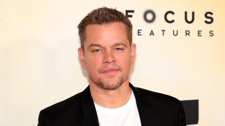 Matt Damon wearing a black blazer