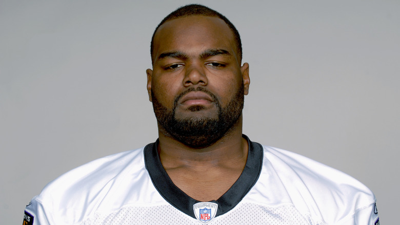 Michael Oher with a serious face