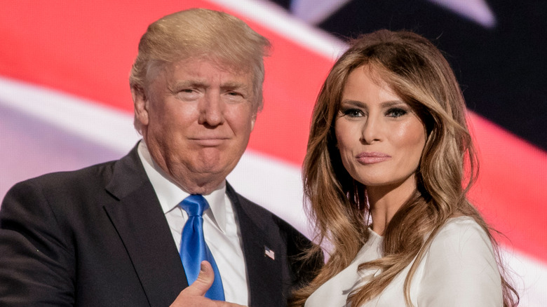 Donald and Melania Trump smiling