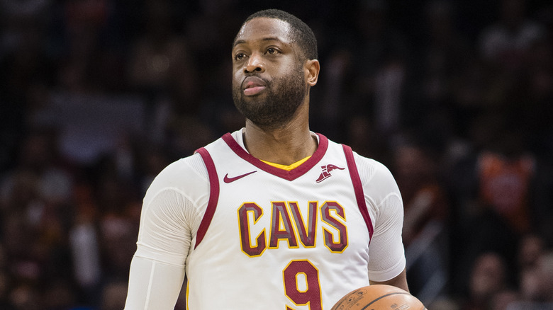 Dwyane Wade smiling on court