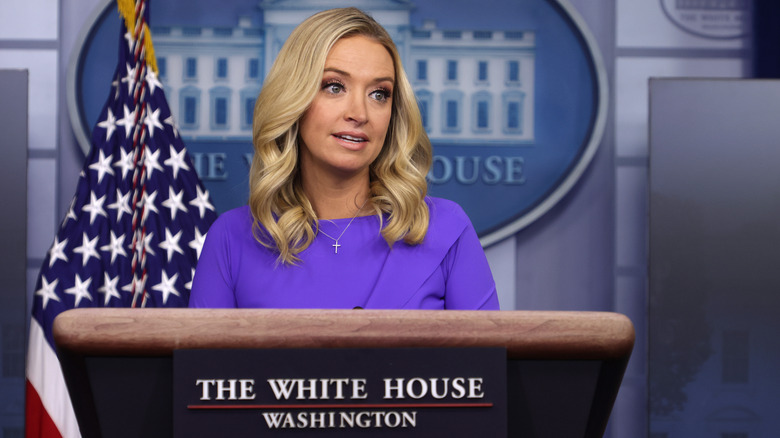 Kayleigh McEnany at a podium