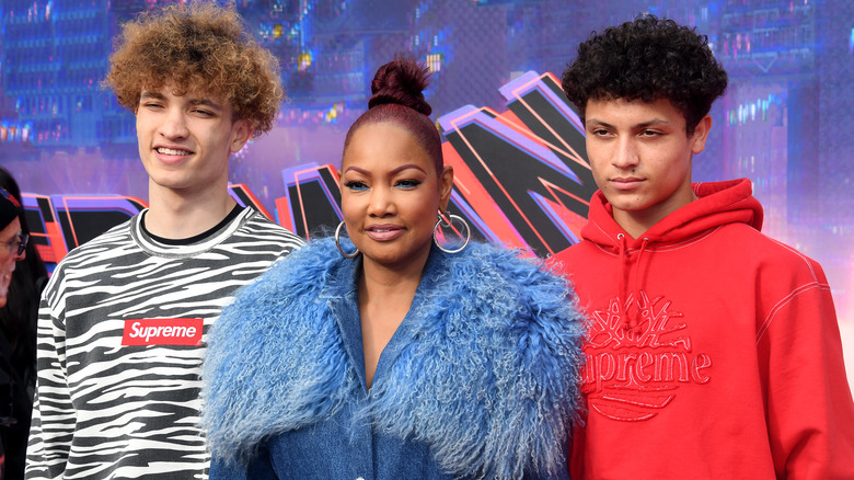 Jaid Nilon, Garcelle Beauvais, and Jax Nilon at a red carpent event