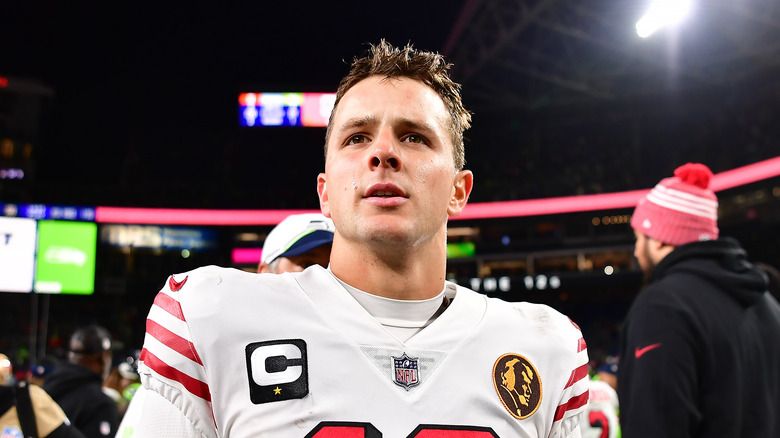 Brock Purdy on the field for the San Francisco 49ers