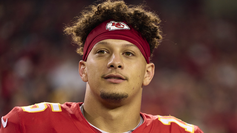 Patrick Mahomes playing football