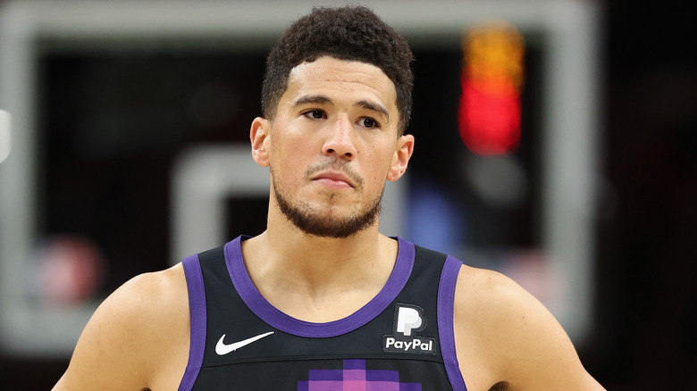 Devin Booker looking sad